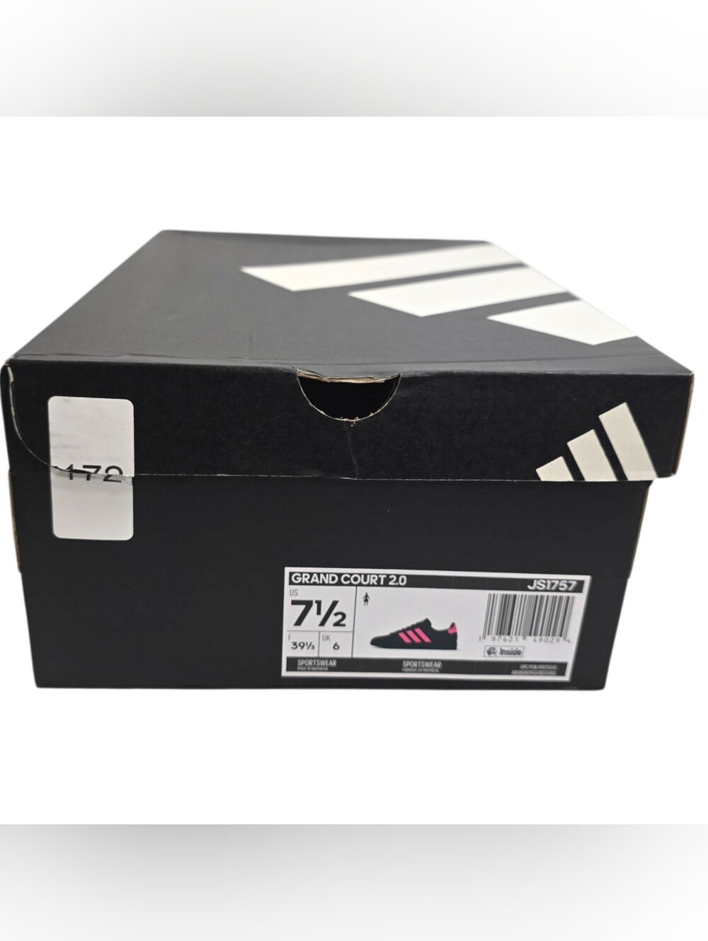 Adidas Grand Court 2.0 Women’s 7.5 Black Pink JS1757 New With Tags - Picture 9 of 12